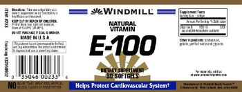 Windmill Natural Vitamin E-100 - supplement