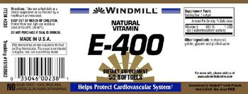 Windmill Natural Vitamin E-400 - supplement