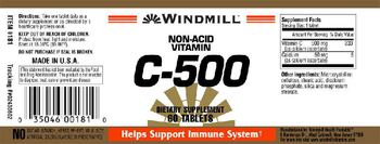 Windmill Non-Acid Vitamin C-500 - supplement