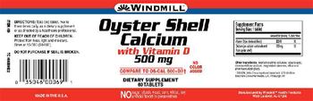 Windmill Oyster Shell Calcium With Vitamin D 500 mg - supplement