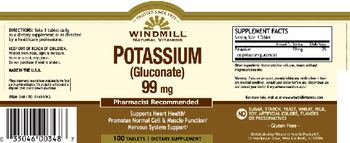 Windmill Potassium (Gluconate) 99 mg - supplement