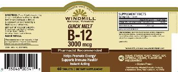 Windmill Quick Melt B-12 3000 mcg - supplement