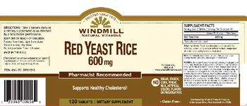 Windmill Red Yeast Rice 600 mg - supplement
