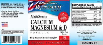 Windmill Rx Premium Vitamins Calcium Magnesium & D Formula - supplement