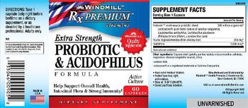 Windmill Rx Premium Vitamins Extra Strength Probiotic & Acidophilus Formula - supplement
