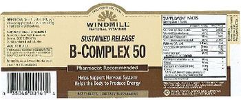 Windmill Sustained Release B-Complex 50 - supplement