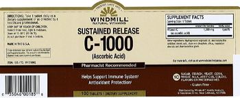 Windmill Sustained Release C-1000 (Ascorbic Acid) - supplement