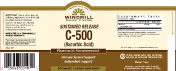 Windmill Sustained Release C-500 (Ascorbic Acid) - supplement
