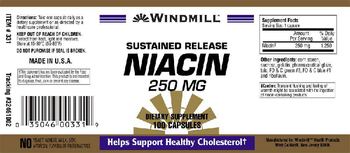 Windmill Sustained Release Niacin 250 mg - supplement