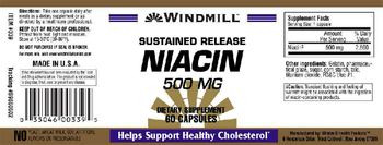 Windmill Sustained Release Niacin 500 mg - supplement