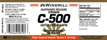Windmill Sustained Release Vitamin C-500 With Rose Hips - supplement