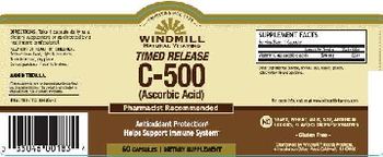 Windmill Timed Release C-500 (Ascorbic Acid) - supplement