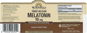 Windmill Timed Release Melatonin 10 mg - supplement