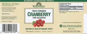 Windmill Triple Strength Cranberry (750 mg Extract) - herbal supplement