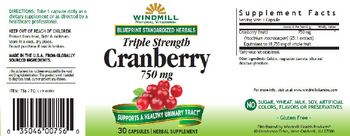 Windmill Triple Strength Cranberry 750 mg - herbal supplement