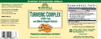 Windmill Turmeric Complex (1500 mg) with Black Pepper Extract - herbal supplement