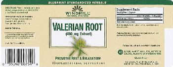 Windmill Valerian Root (450 mg Extract) - herbal supplement