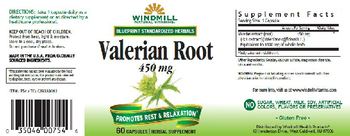 Windmill Valerian Root 450 mg - supplement