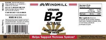 Windmill Vitamin B-2 50 mg - supplement