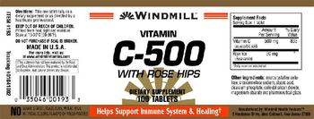 Windmill Vitamin C-500 with Rose Hips - supplement