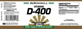 Windmill Vitamin D-400 - supplement