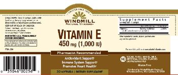 Windmill Vitamin E 450 mg (1,000 IU) - supplement