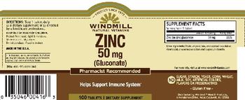 Windmill Zinc 50 mg (Gluconate) - supplement