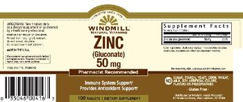 Windmill Zinc (Gluconate) 50 mg - supplement