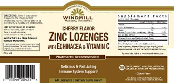 Windmill Zinc Lozenges with Echinacea & Vitamin C Cherry Flavor - supplement