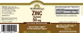 Windmill Zinc (Sulfate) 50 mg - supplement