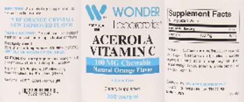 Wonder Laboratories Acerola Vitamin C 100 mg Natural Orange Flavor - supplement