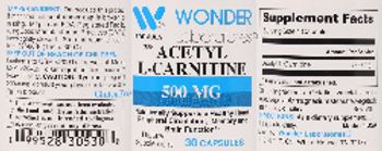 Wonder Laboratories Acetyl L-Carnitine 500 mg - supplement