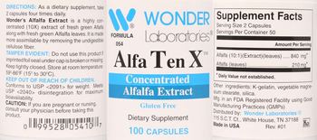 Wonder Laboratories Alfa Ten X - supplement