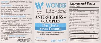 Wonder Laboratories Anti-Stress + B-Complex - supplement
