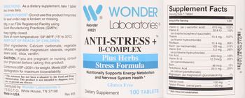 Wonder Laboratories Anti-Stress + B-Complex - supplement