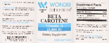 Wonder Laboratories Beta Carotene Vitamin A 25,000 IU - supplement