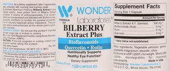 Wonder Laboratories Bilberry Extract Plus - supplement