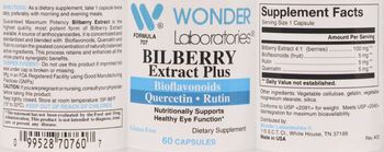 Wonder Laboratories Bilberry Extract Plus - supplement