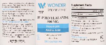 Wonder Laboratories DL-Phenylalanine 500 mg - supplement