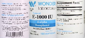 Wonder Laboratories E-1000 IU - supplement