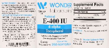 Wonder Laboratories E-400 IU - supplement
