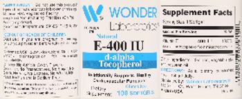 Wonder Laboratories E-400 IU - supplement