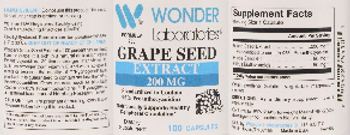 Wonder Laboratories Grape Seed Extract 200 mg - supplement