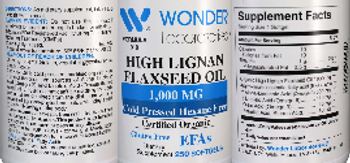 Wonder Laboratories High Lignan Flaxseed Oil 1,000 mg - supplement