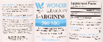 Wonder Laboratories L-Arginine 500 mg - supplement