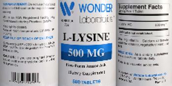 Wonder Laboratories L-Lysine 500 mg - supplement