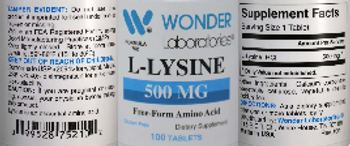 Wonder Laboratories L-Lysine 500 mg - supplement