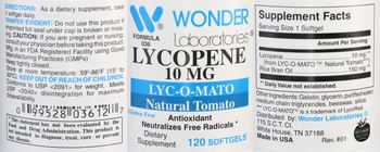 Wonder Laboratories Lycopene 10 mg - supplement