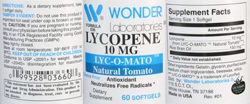 Wonder Laboratories Lycopene 10 mg - supplement