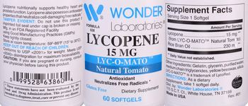 Wonder Laboratories Lycopene 15 mg - supplement